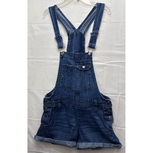 LEI Blue Denim Blue Jean Overall Short Shorts, Bibs LEI Size Small